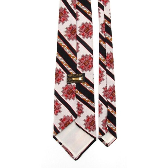 Vintage Golden Clasp Prince Consort Necktie Floral Designer Wide 57x4.25" Rare - Picture 5 of 8